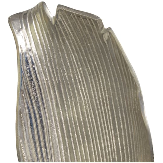 35.5" Embossed Silver Aluminum Leaf Tabletop Décor